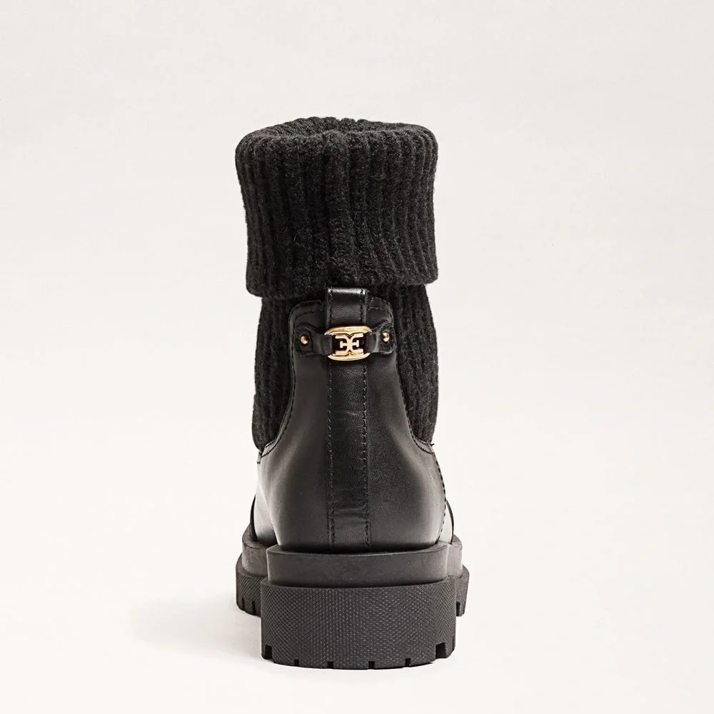 Sam Edelman Steele Knit Chelsea Black Leather Ankle Boots - Picture 4 of 9